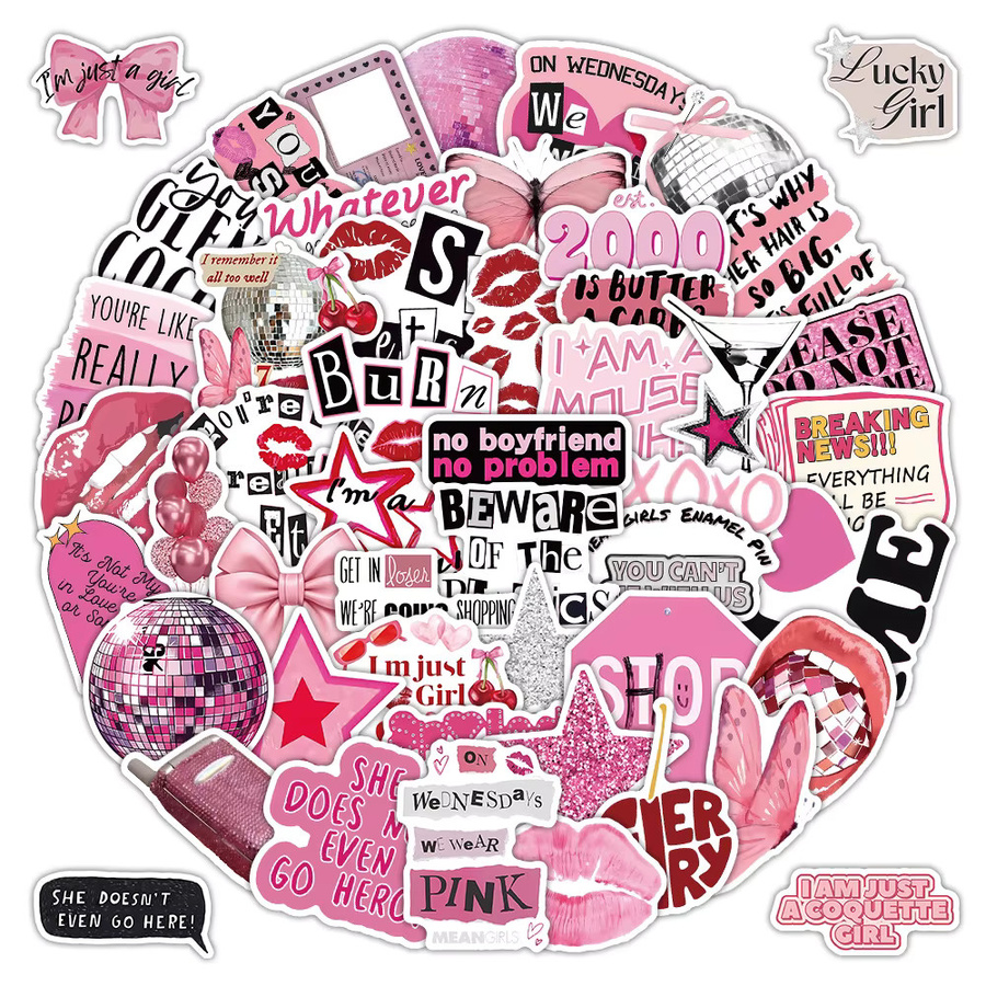 52 Stück dekorative Aufkleber in Pastellrosa für Scrapbook und DIY-Tagebuchverzierung von Papery Pop Store - Bild 2