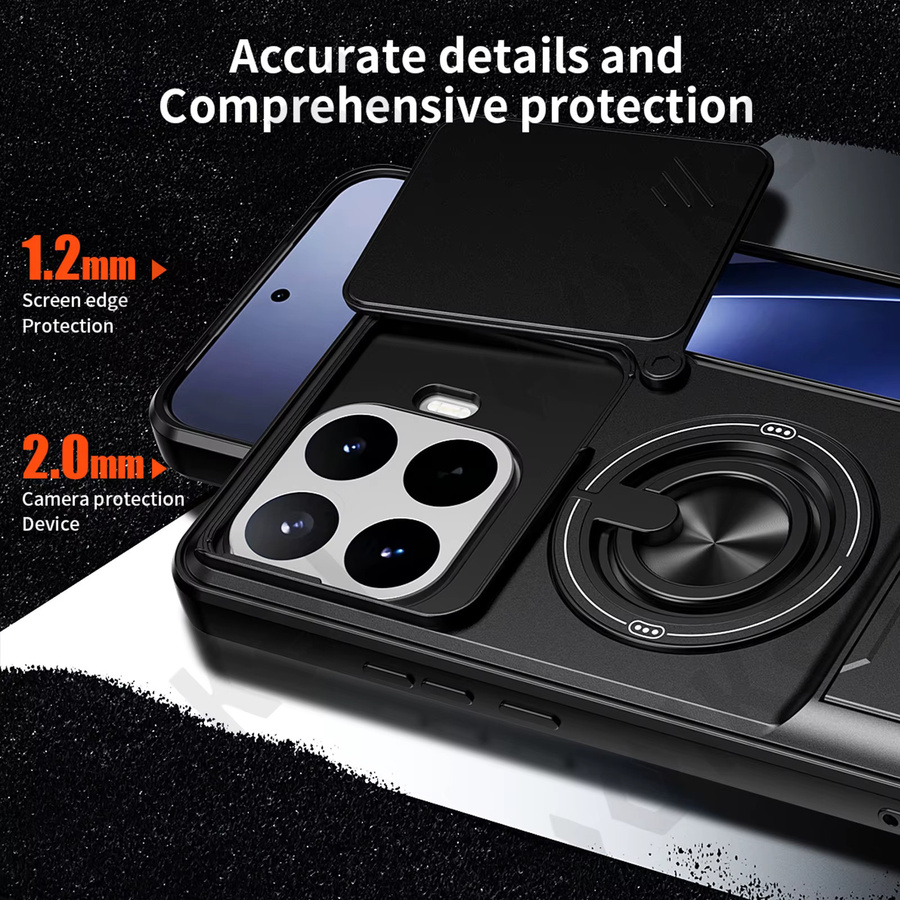 Schutzhülle für Xiaomi 17T, 15T Pro, Redmi Note 15 Plus und 17 Ultra mit Kartenhalter, Schiebe-Kameraring, Ständer und Panzerung in Schwarz oder Weiß - Bild 6