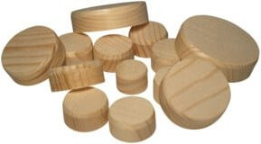 facett Querholzplättchen aus Fichte in Beige, Durchmesser: 30 mm - Bild 1