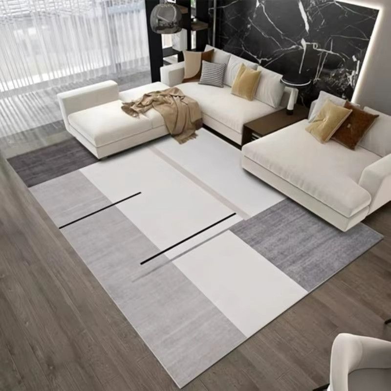 VIKAMA Nordischer minimalistischer Ultrafeiner Faserteppich mit geometrischen Mustern für Wohnzimmer und Schlafzimmer - Bild 2
