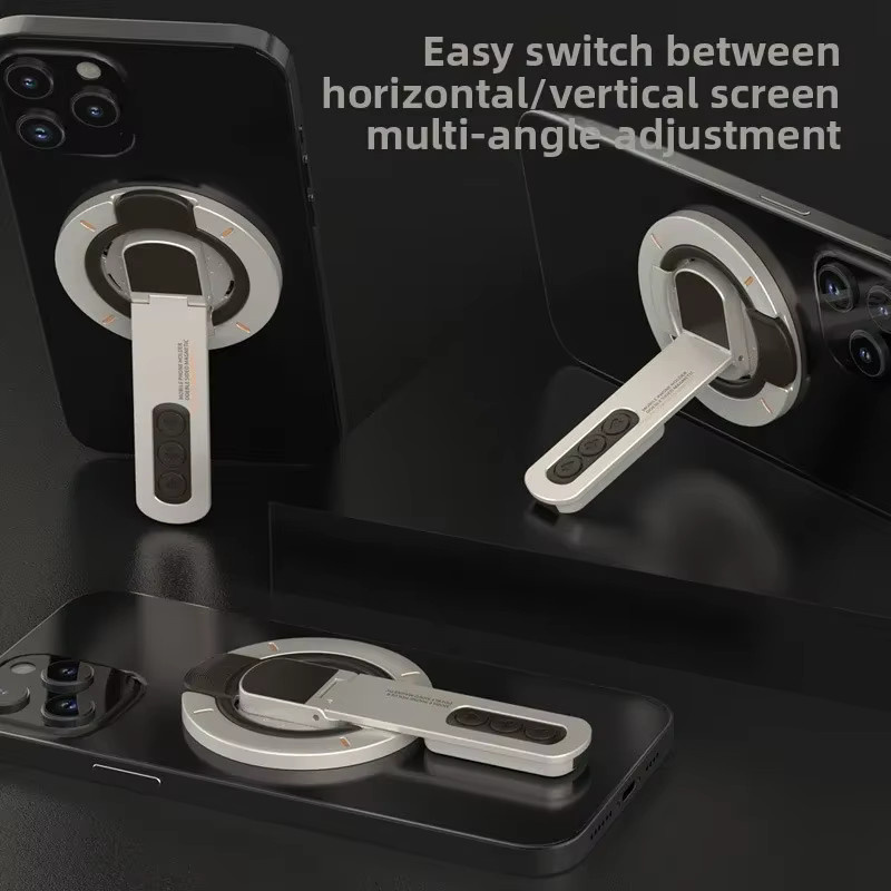 HUOMTONG Tragbarer magnetischer Telefonständer in Weiß, drehbarer multifunktionaler Handyhalter mit Ringschnalle - Bild 3