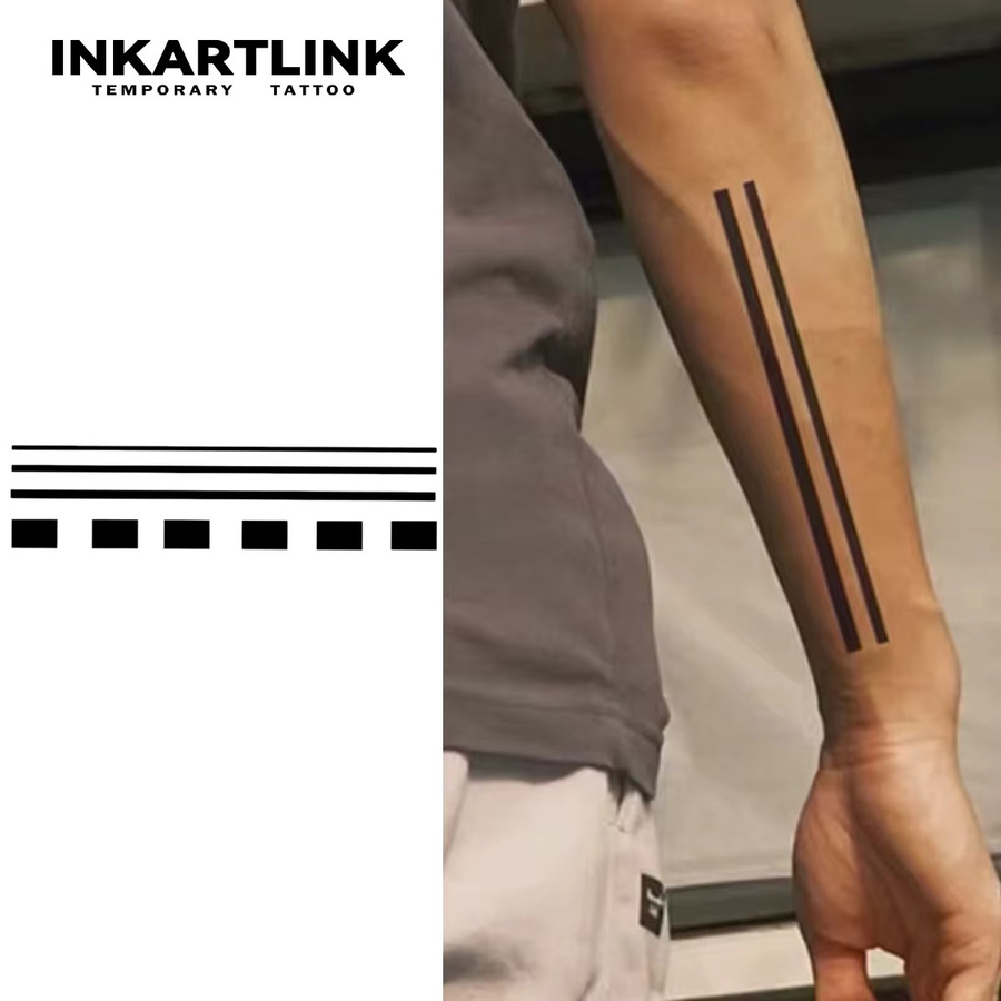 INKARTLINK Temporärer Tattoo-Aufkleber, Linienkunst, wasserfest - Bild 3