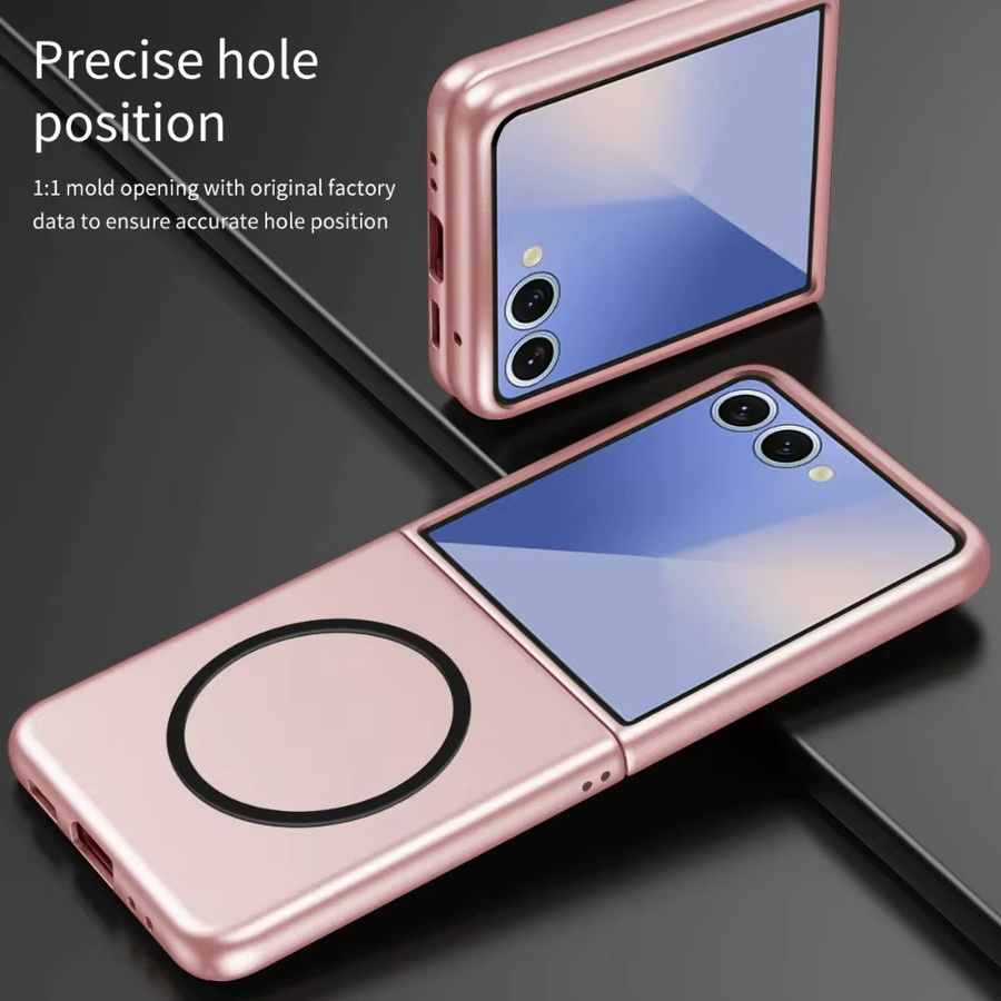 Sturzsichere Schutzhülle für Samsung Galaxy Z Flip 7FE, 6, 5, 4, 3 mit kabelloser Ladehülle in Purple und mattierter Metall-Lackierung - Bild 4