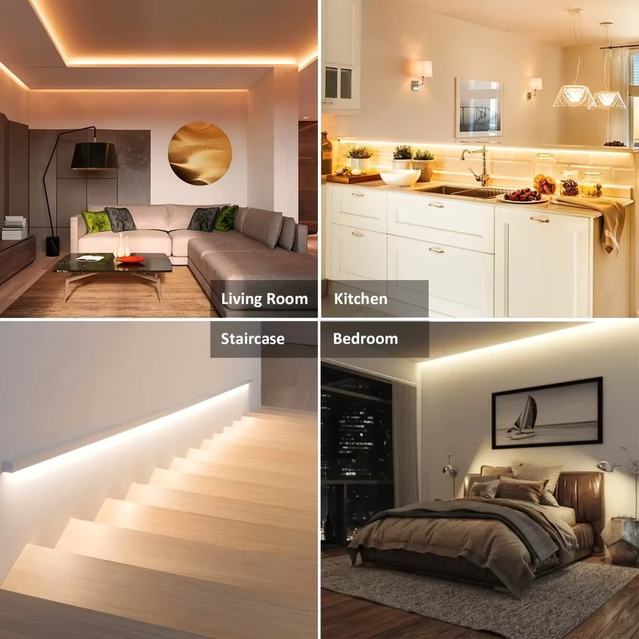 Flexibler LED-Streifen 2835 für TV-Hintergrundbeleuchtung und Schrankdekoration, warmweiß, 1 m Länge - Bild 5