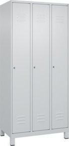 C+P Spind Classic PLUS Garderobenschrank mit 3 Abteilen, Grau, H x B x T: 195 x 90 x 50 cm - Bild 1