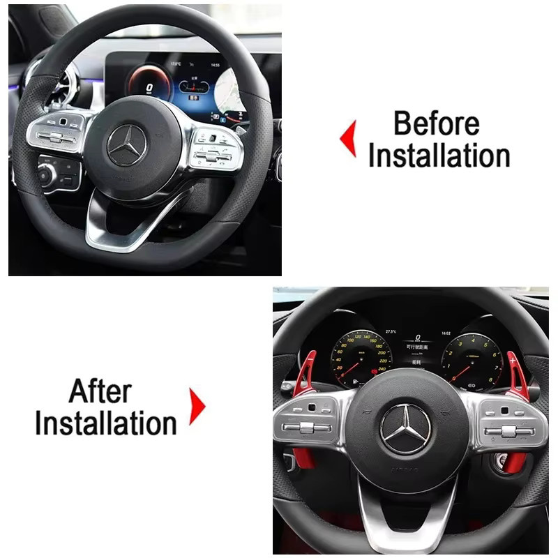 Auto Lenkrad Paddle Shifter Schaltwippen für Mercedes-Benz A B C E Klasse CLA GLA CLS GLC GLE W176 W205 W246 C117 W218 - Bild 2