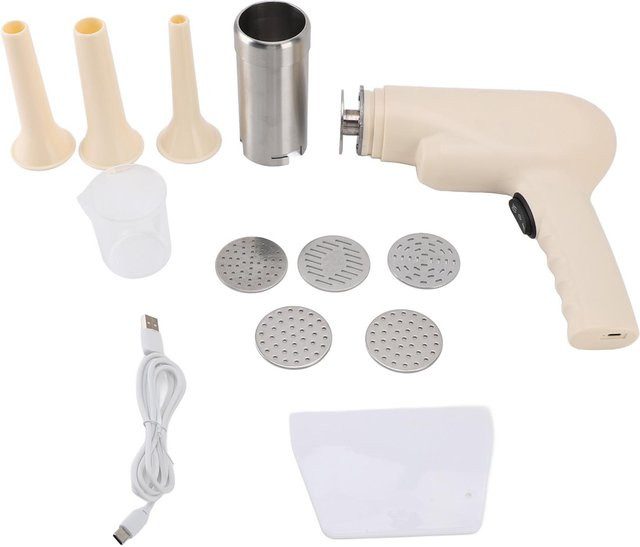 Aimo Handheld Elektrische Pasta Maker Automatische Nudelmaschine aus Edelstahl in Weiß - Bild 1