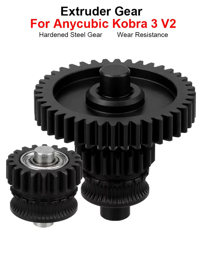Anycubic Extruder-Zahnrad aus gehärtetem Stahl für Kobra 3 V2 3D-Drucker, Schwarz - Bild 3