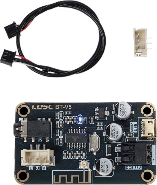 LQSC Bluetooth 5.1 Audioempfangs- und Dekodierungsplatine, USB-Soundkarte für Computer, Schwarz - Bild 1