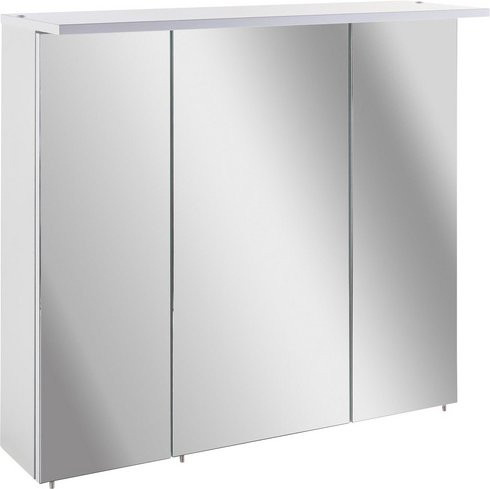 SCHILDMEYER Spiegelschrank Profil mit LED-Beleuchtung, 3-türig, Weiß, B/H/T: 70 x 71 x 16 cm - Bild 1