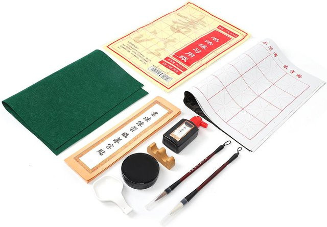 Igeteck Kalligraphie-Set mit Wasserpinseln für Studenten zur Praxis, Beige/Multicolor - Bild 1