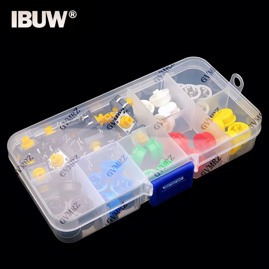 280er Set Tactile Push Button Micro Schalter mit 6 farbigen Takt Kappen, B/T/H: 12 x 12 x 7,3 mm, Multicolor - Bild 3
