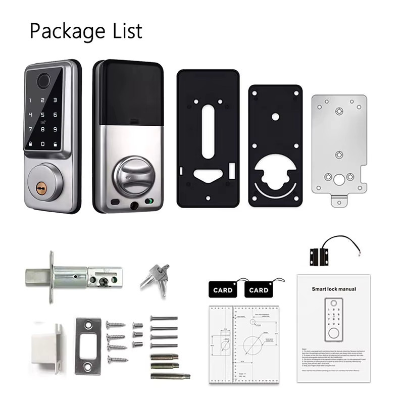 ZhdCookey Smart Schloss Schwarz mit App-Steuerung, Fingerabdruck, Passwort und IC-Kartenschlüssel via TTlock oder Tuya Wifi für bis zu 100 Benutzer - Bild 4