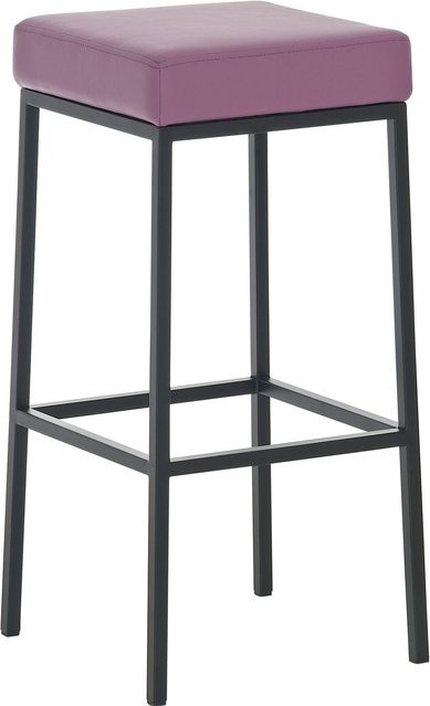 TPFLiving Barhocker Montana GS mit Metallgestell in Schwarz und Kunstleder in Lila - Bild 1