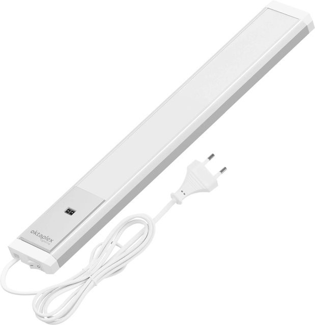 Oktaplex Riva LED Unterbauleuchte aus Aluminium in Weiß und Silber, dimmbar mit Bewegungssensor, Warmweiß 3000K, Breite: 40 cm - Bild 1