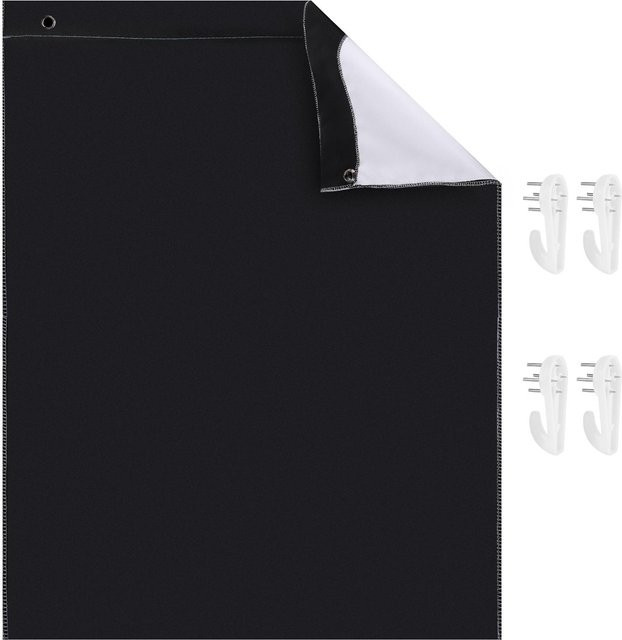Andoer Zweifarbiger Fotohintergrund aus Polyester-Baumwolle, Waschbar, Weiß/Schwarz, Breite: 1,5 m, Höhe: 2 m - Bild 1