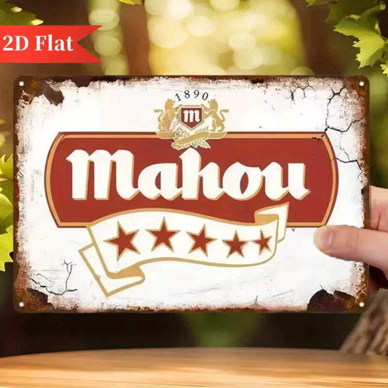 Vintage Mahou 1890 Bier-Logo Metall-Blechschild als Wandkunst-Dekoration - Bild 3