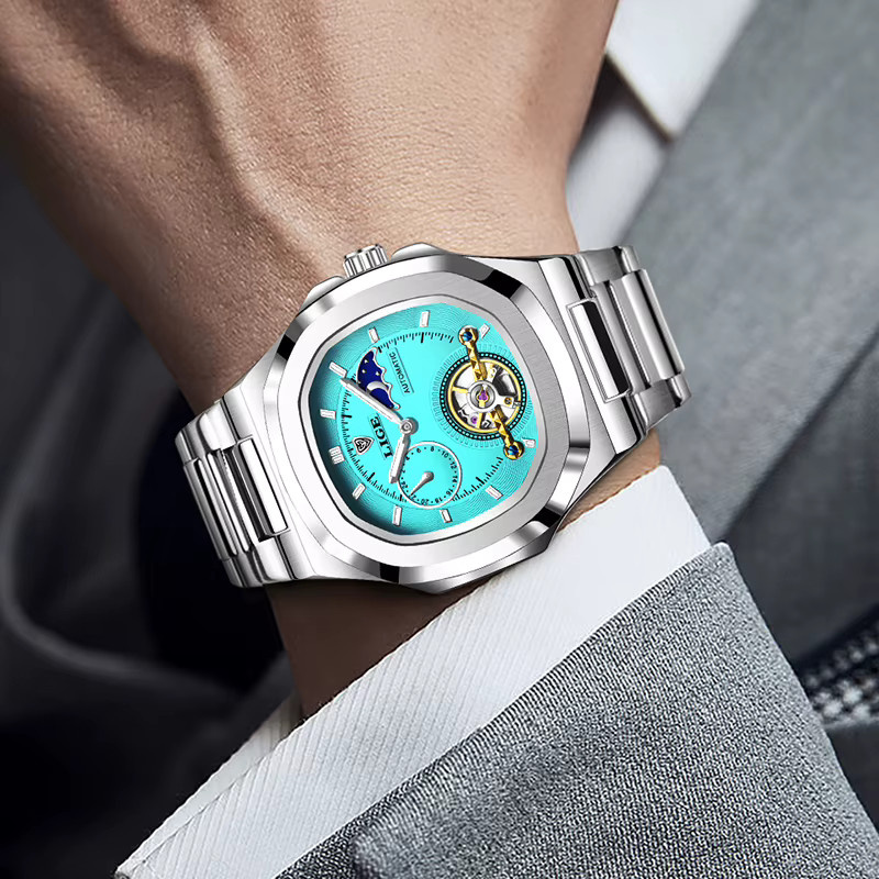 LIGE Armbanduhr Automatik, Edelstahl, Blau, Herren - Bild 4