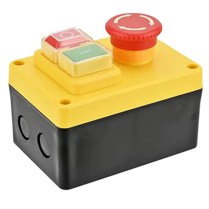 ADORN Not-Aus-Schalter KJD17D elektromagnetischer Drucktastenschalter für Elektrowerkzeuge und Werkzeugmaschinen, Gelb, 120 V, 16 A - Bild 2