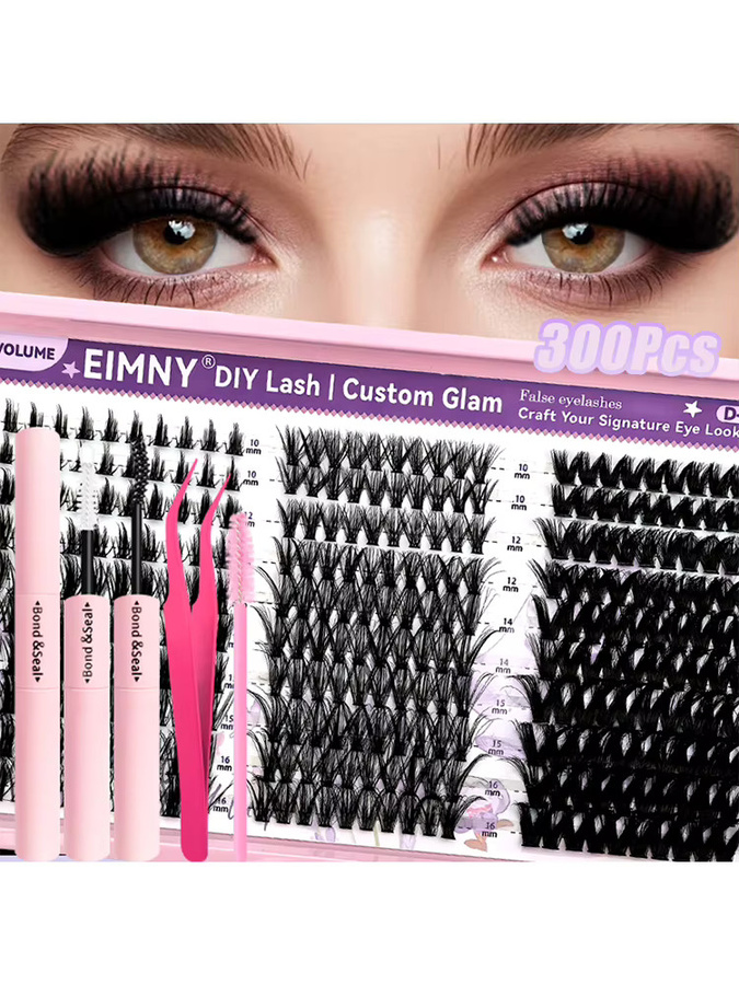 EIMNY Wimpern-Cluster-Set, 300 Stück, 10–16 mm, D-Curl, Unisex - Bild 7