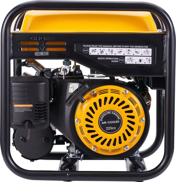 MXR Wechselrichter Benzin Generator mit Digitalmessgerät, 3500 W, tragbarer Notstromgenerator für Wohnmobile, Gelb - Bild 1