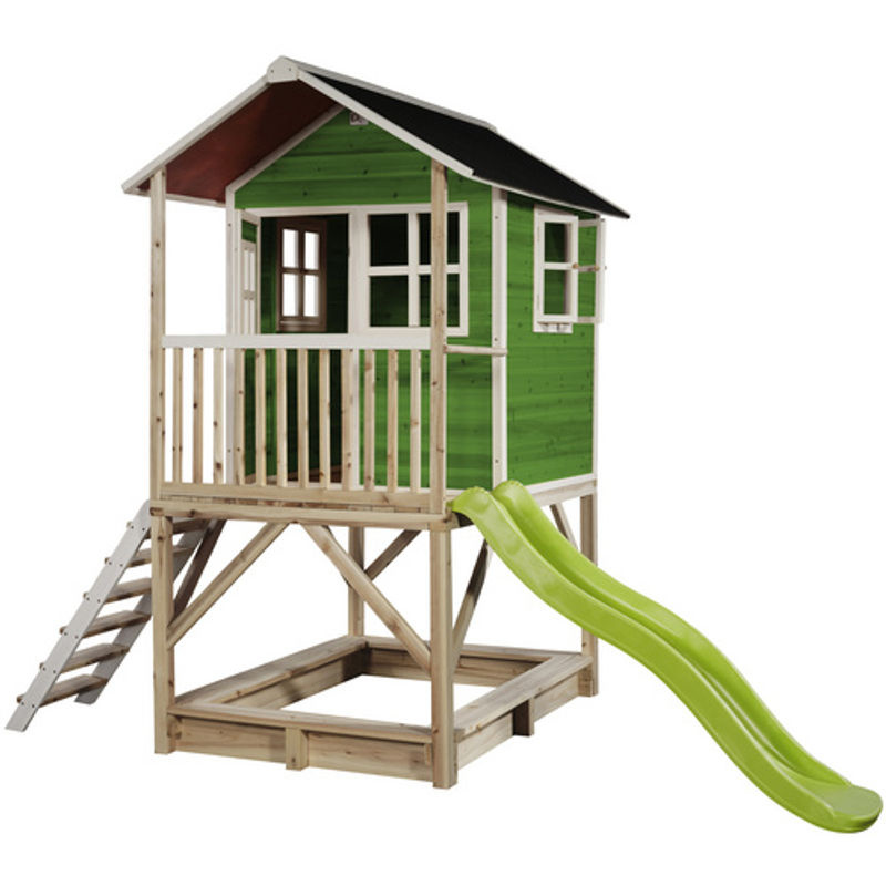 EXIT Toys Loft 500 Holzspielhaus in Grün, B/H/T: 190 x 253 x 329 cm - Bild 2