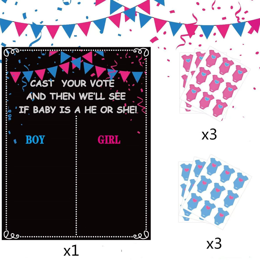 OURFETE Geschlechts-Enthüllungs-Spiel mit Aufklebern für Babypartys und Geburtstage, Mehrfarbig - Bild 4