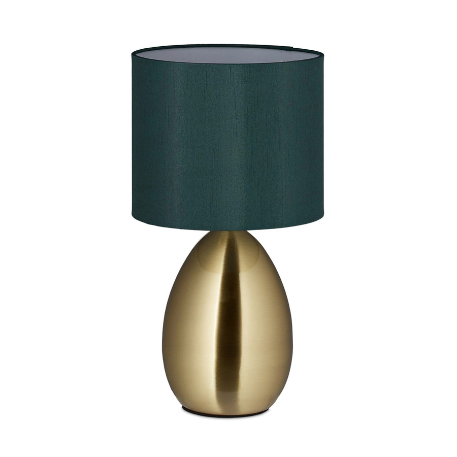 Relaxdays Nachttischlampe aus Eisen in Gold und Dunkelgrün mit Touch-Funktion, Höhe: 34 cm, Breite: 18 cm, Tiefe: 18 cm - Bild 2
