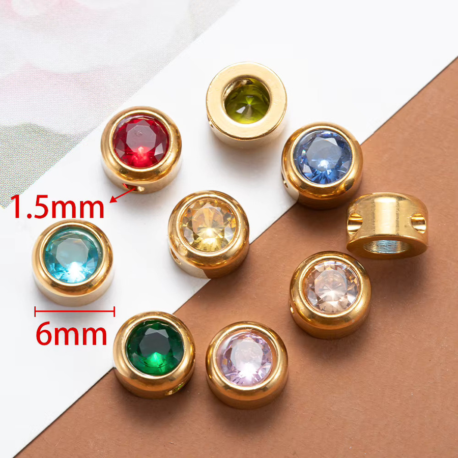 Ailimi Charms Anhänger, Edelstahl, Gold, Zirkonia, Perle, Damen - Bild 2