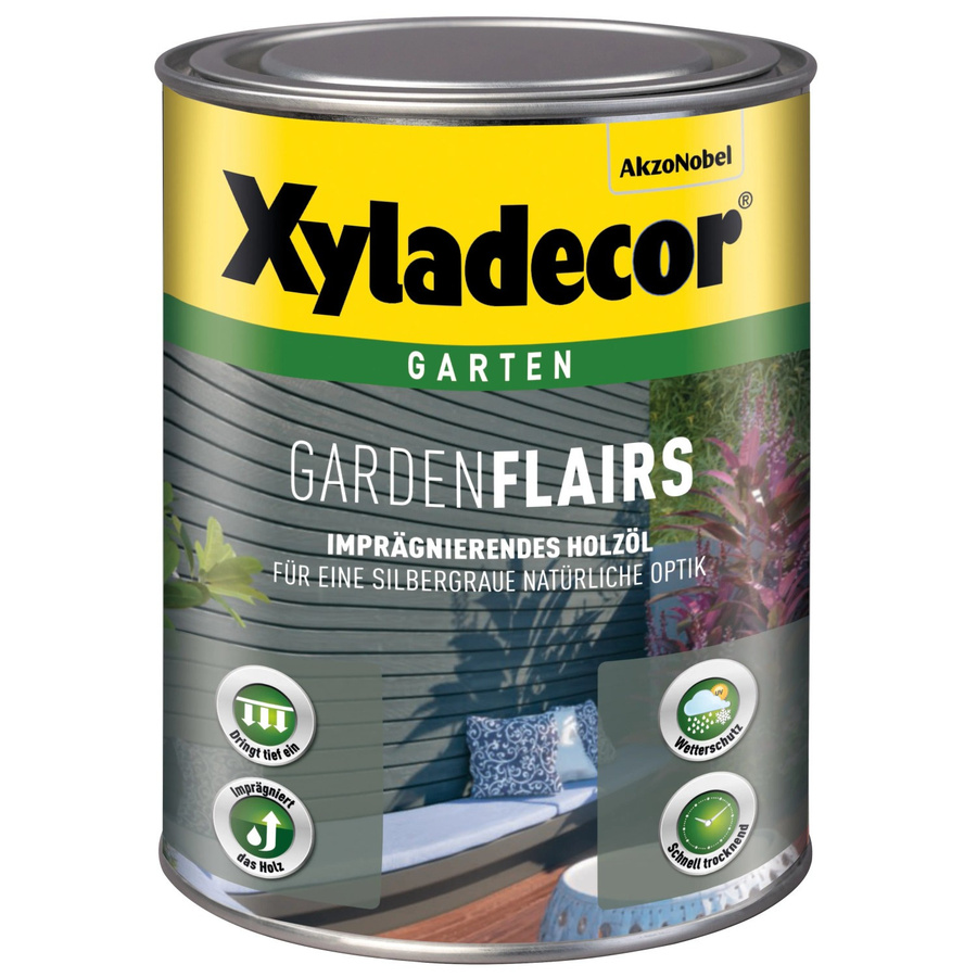 Xyladecor GardenFlairs Holzschutzöl Graphitgrau mit UV-Schutz, 1 l - Bild 2