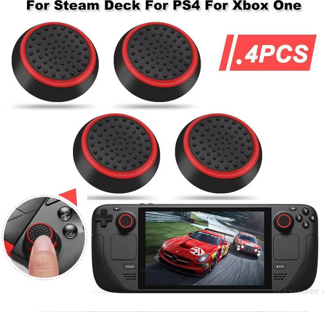 4 Stück Silikon Analogstick-Abdeckungen in Blau und Multicolour für PS5, PS4, PS3, Nintendo Switch sowie Xbox One, Xbox Series X/S und Xbox 360 Controller - Bild 1