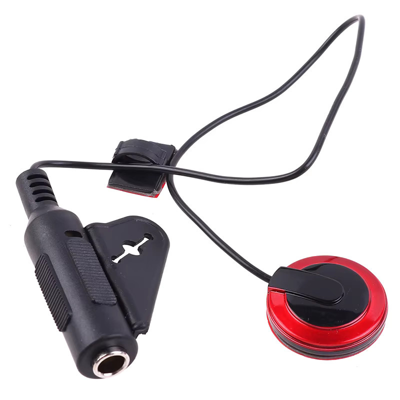 Professioneller Piezo Wandler Kontakt Mikrofon Pickup aus Kupfer für Akustikgitarre, Violine und Banjo mit 3,5 mm Klinkenanschluss in Rot - Bild 2