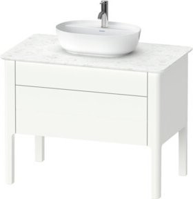 Duravit Waschtischunterschrank Luv in Weiß mit 1 Ladenschrank und 1 Auszug, B/T/H: 93,8 x 57 x 74,3 cm - Bild 1