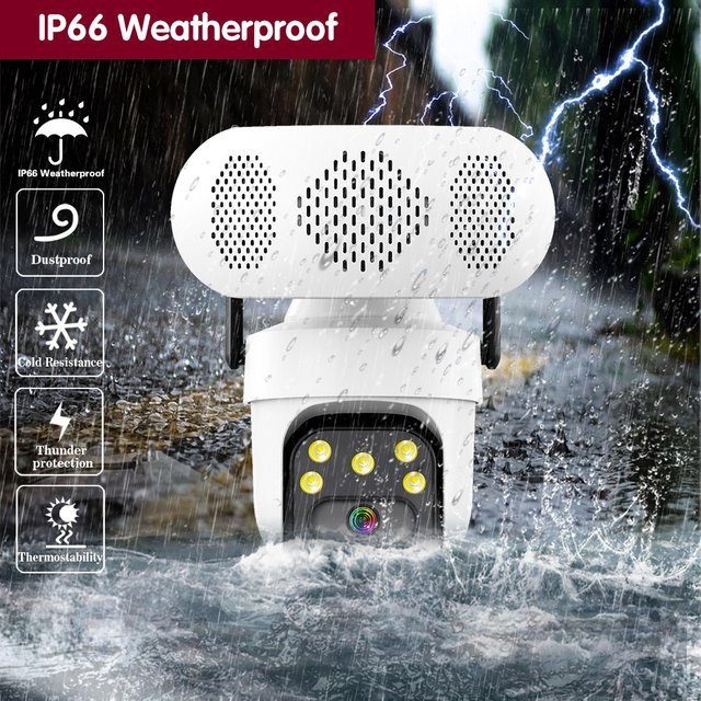 Devoccvo 2K 5MP WLAN PTZ Sicherheitskamera mit Auto-Tracking und Zwei-Wege-Audio in Weiß - Bild 1