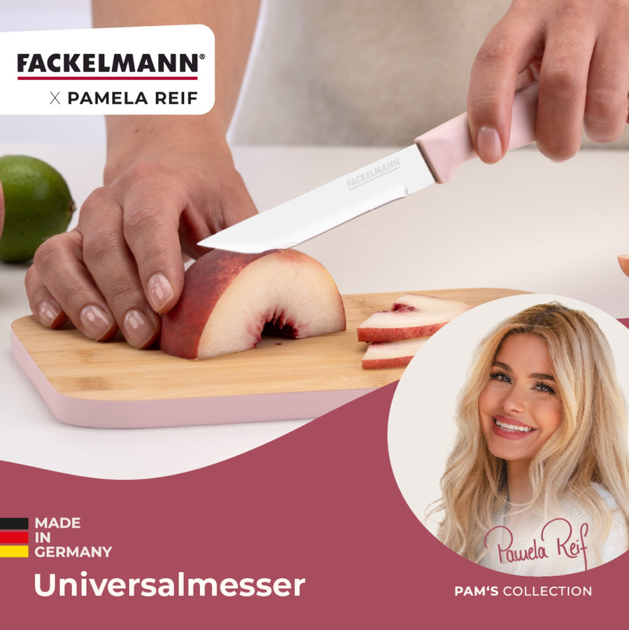 Fackelmann Pamela Reif Universalmesser aus Edelstahl in Pink mit 18,5 cm Klinge - Bild 2