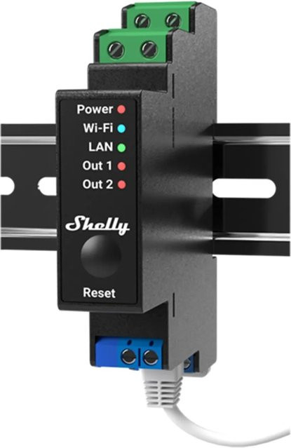 Shelly Pro 2PM 2-Kanal Hutschienen-Relais mit Leistungsmessung, LAN, WLAN und Bluetooth in Schwarz - Bild 2
