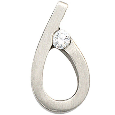 Colfem Anhänger Tropfen, 950 Platin matt, Diamant Brillant - Bild 1
