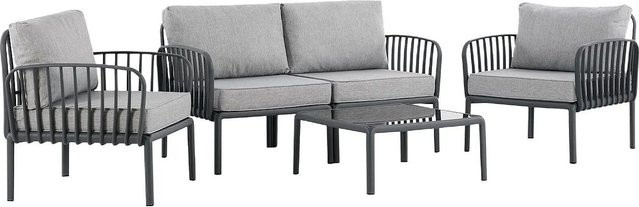 Gartensitzgruppe Casilma von Vente-unique in Anthrazitgrau, B: 148 cm, H: 78 cm, T: 78 cm - Bild 1