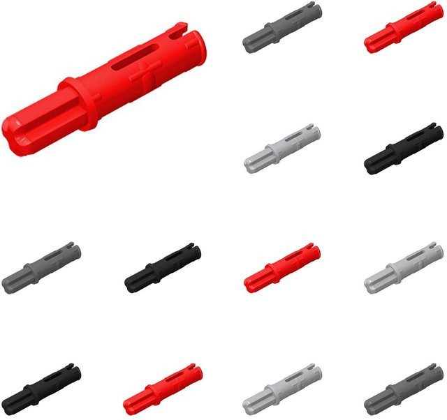Alibricks 50 Stück Achse 1L mit Pin 2L Bausteine für technische MOC-Gebäude, Mehrfarbig - Bild 1