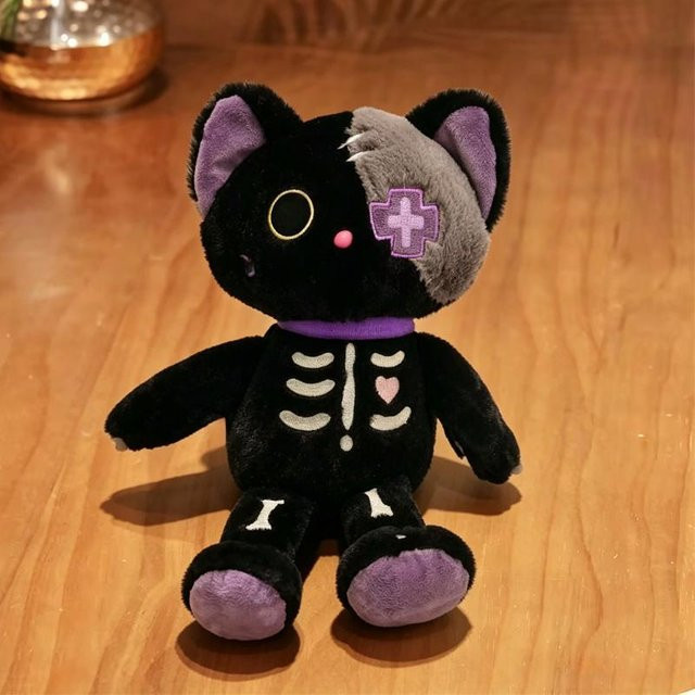 Yiran toy Skelett Katze, Plüschtier, Schwarz, ab 3 Jahre - Bild 1