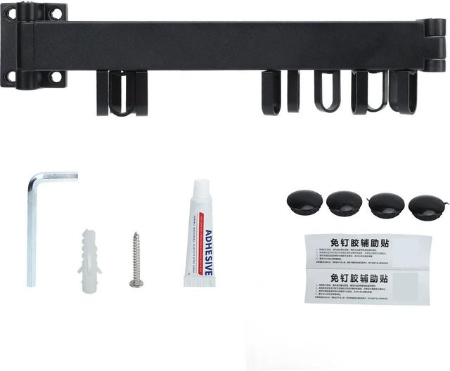 TOMTOP JMS Wand-Wäschetrockner aus Aluminium, einziehbar und platzsparend, Schwarz - Bild 1