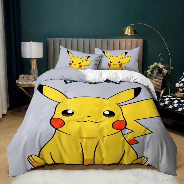 Pokemon Pikachu 3D Bettwäsche Set Gelb, 2-teilig aus Mikrofaser, B/H: 140 x 200 cm - Bild 1
