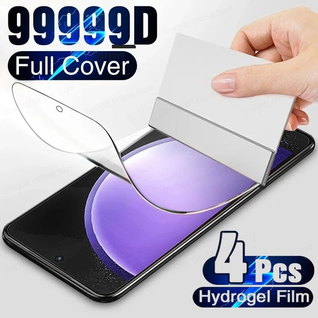 4er-Pack Hydrogel Displayschutzfolie für Samsung Galaxy S24 S23 S22 S21 S20 Ultra Plus Note 20 A54 A53 A52 A51 in Transparent - Bild 1