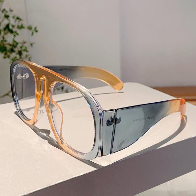 Quadratische Korrektionsbrille Damen, Rot Multicolour, Vollrand, Acetat, Blaulichtfilter - Bild 1