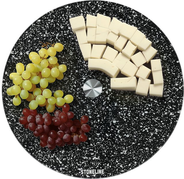 Stoneline Drehbare Glas Servierplatte und Tortenplatte, Schwarz und Transparent, Durchmesser: 32 cm - Bild 1