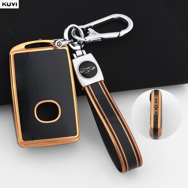 Kuvi TPU Schlüsselhülle für Mazda Smart Key, Farbe: Schwarz, passend für Mazda 3, CX-3, CX-30, CX-5, CX-8, CX-9 - Bild 1
