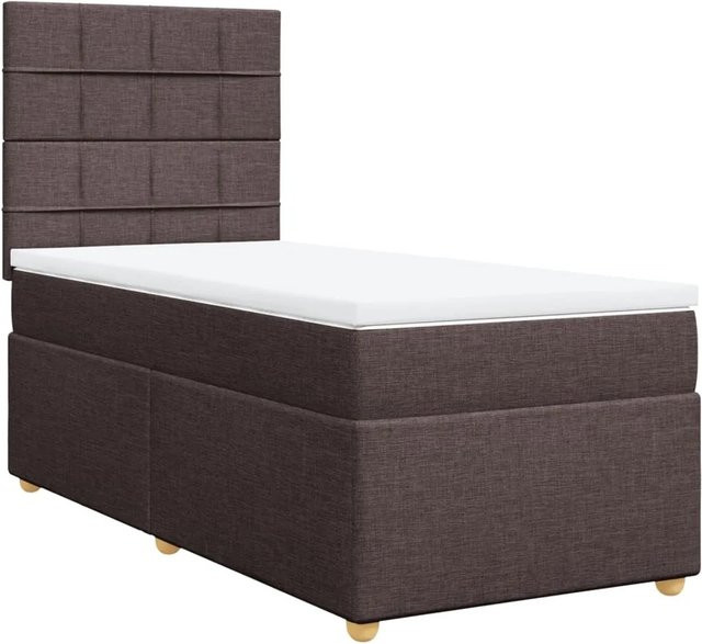 vidaXL Boxspringbett mit Matratze Hybrid-Design Dunkelbraun B: 80 cm, T: 200 cm - Bild 1