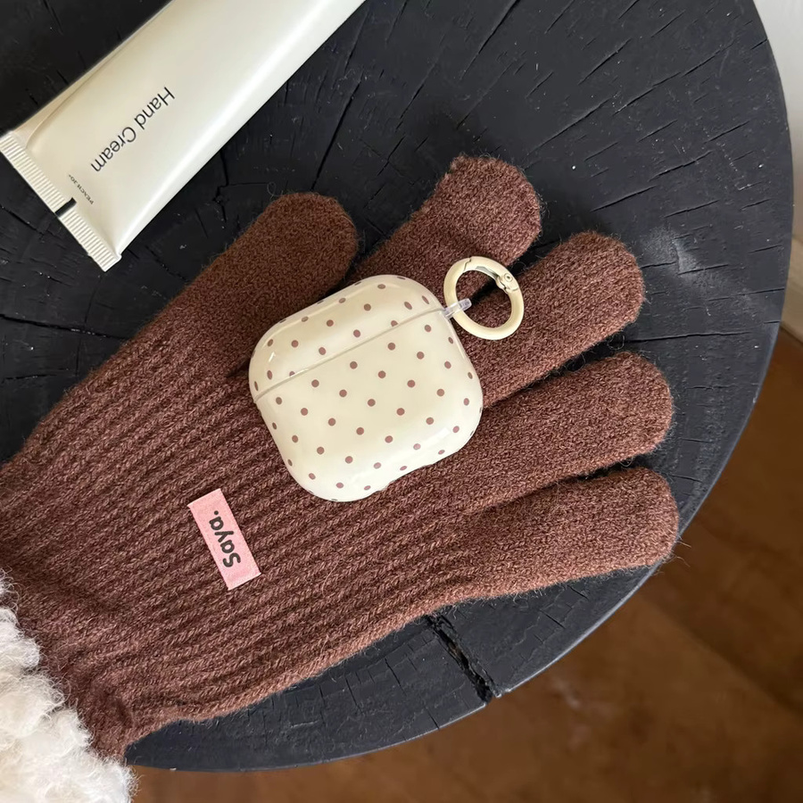 Kopfhörer-Hülle im koreanischen Stil mit Wavelet-Punkt-Design für AirPods 1, 2, 3, 4 und Pro, Farbe: Weiß - Bild 3