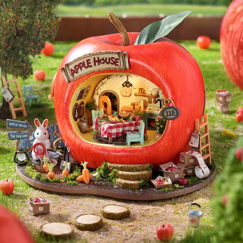 Battoom Mikro-Frucht-Apfelhaus, 3D-Puzzle-Modell, Natur, Pappe / Karton - Bild 2