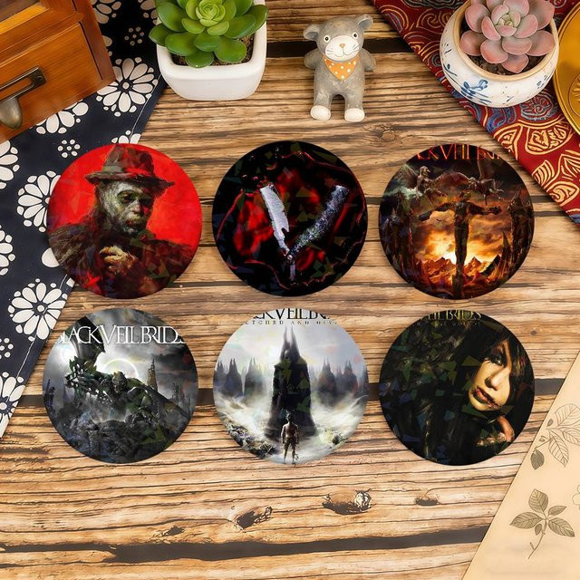 Kragenbrosche Metall, B-Black V-Veil BrideS Band Bleeders Badges Soft Button Pin - Bild 1